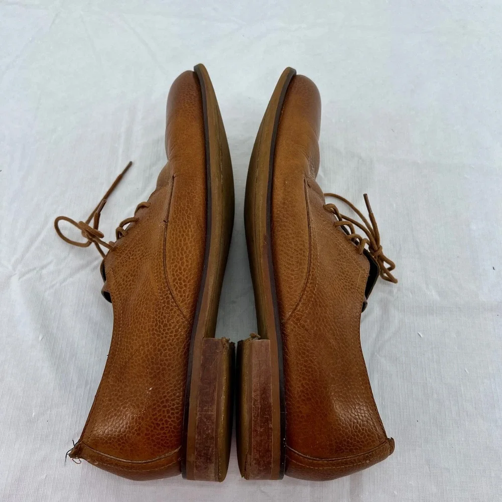 Cole Haan Williams Derby‎ Shoes Mens 9.5 M Tan Pebbled Leather Plain Toe C11332